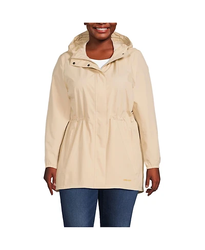 Lands' End Women's Plus Squall Packable Waterproof Raincoat
