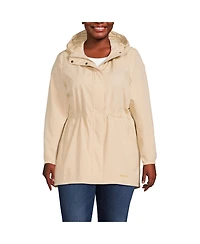 Lands' End Women's Plus Squall Packable Waterproof Raincoat