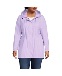 Lands' End Women's Plus Squall Packable Waterproof Raincoat