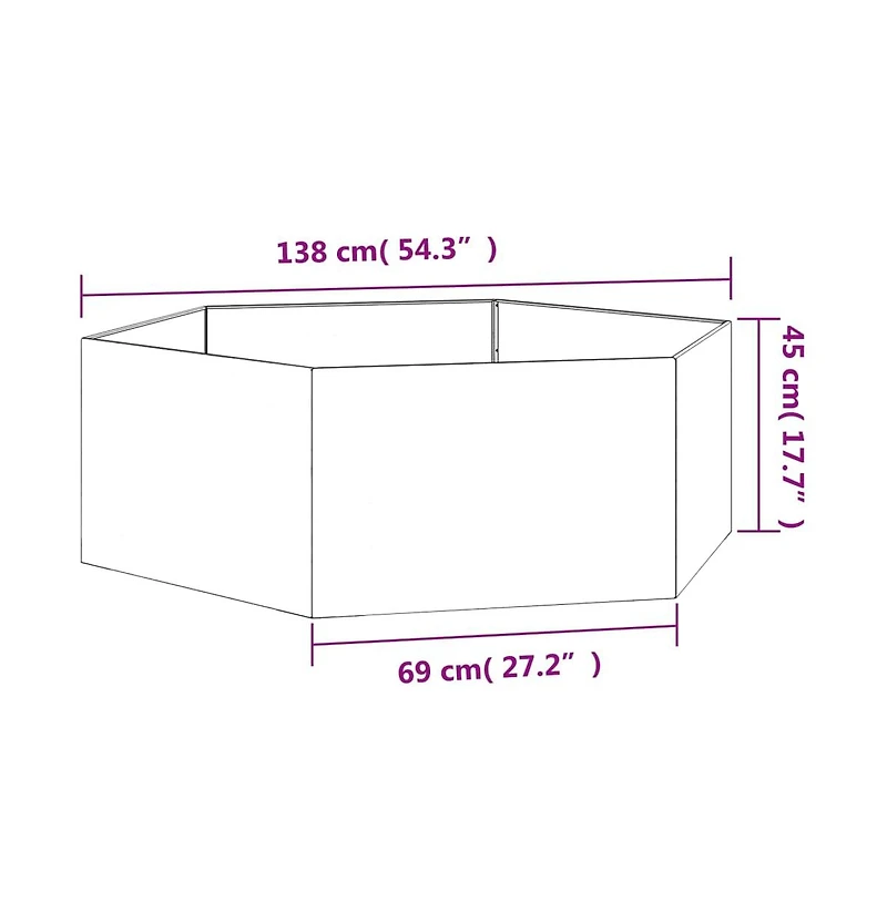 Planter Rusty 54.3"x47.2"x17.7" Corten Steel