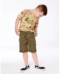 Deux par Deux Toddler Boys Stretch Twill Short Dark Olive Green - Toddler|Child