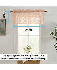 Hlc.me Isabella Floral Rod Pocket Lace Semi Sheer Voile Short Valance for Small