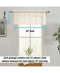 Hlc.me Sophia Floral Rod Pocket Lace Semi Sheer Voile Short Valance for Small Windows