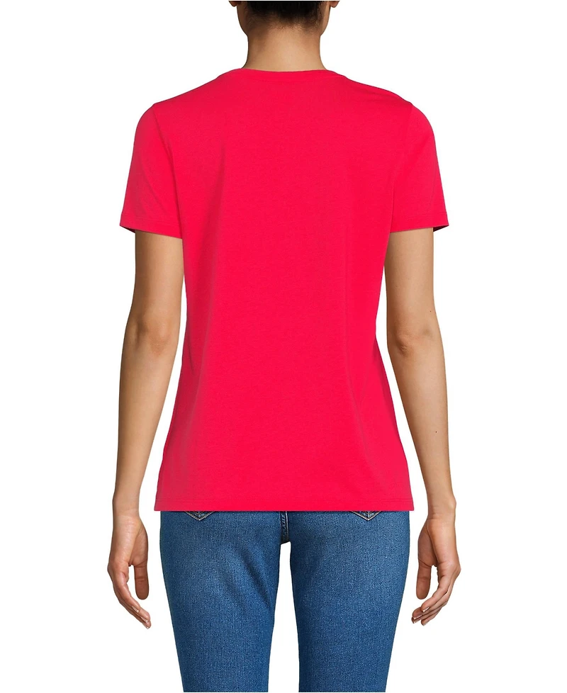 Lands' End Women's Relaxed Supima Cotton Crew Neck T-Shirt