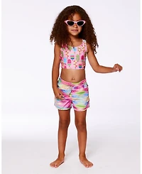 Deux par Girls Printed Swim Shorts Multicolored