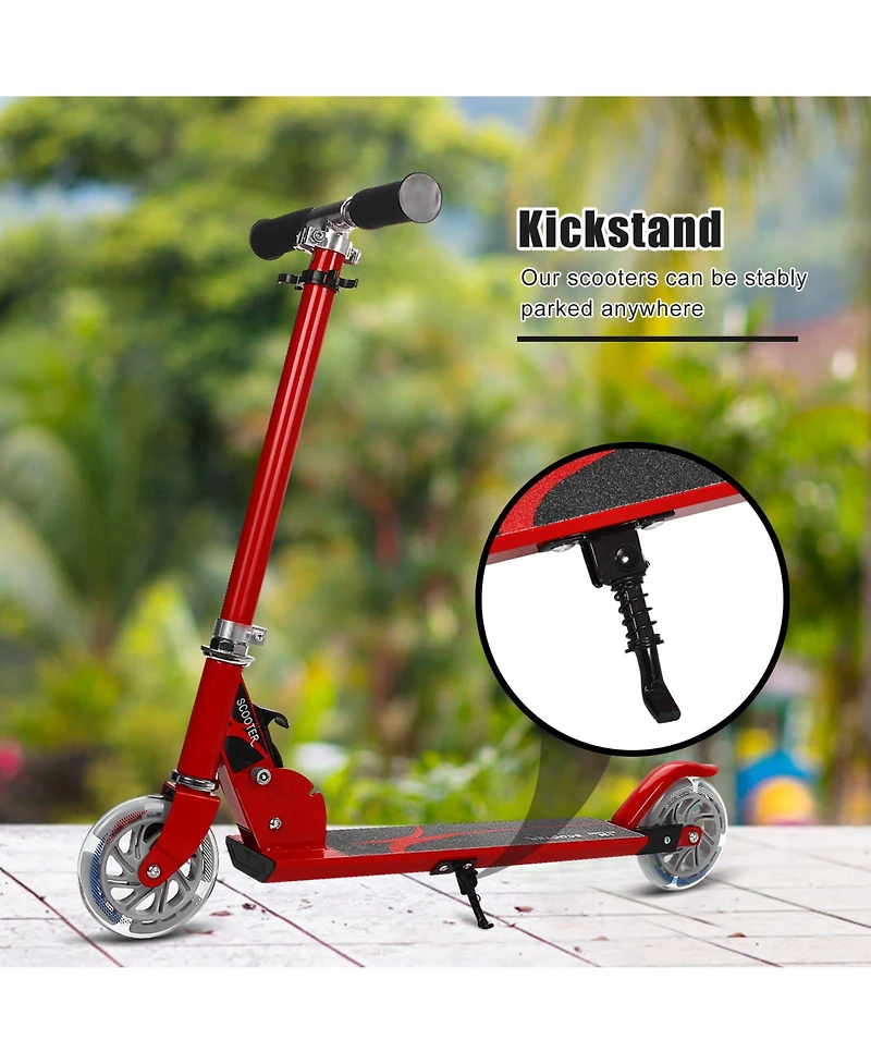 Folding Aluminum Kids Kick Scooter with Led Lights