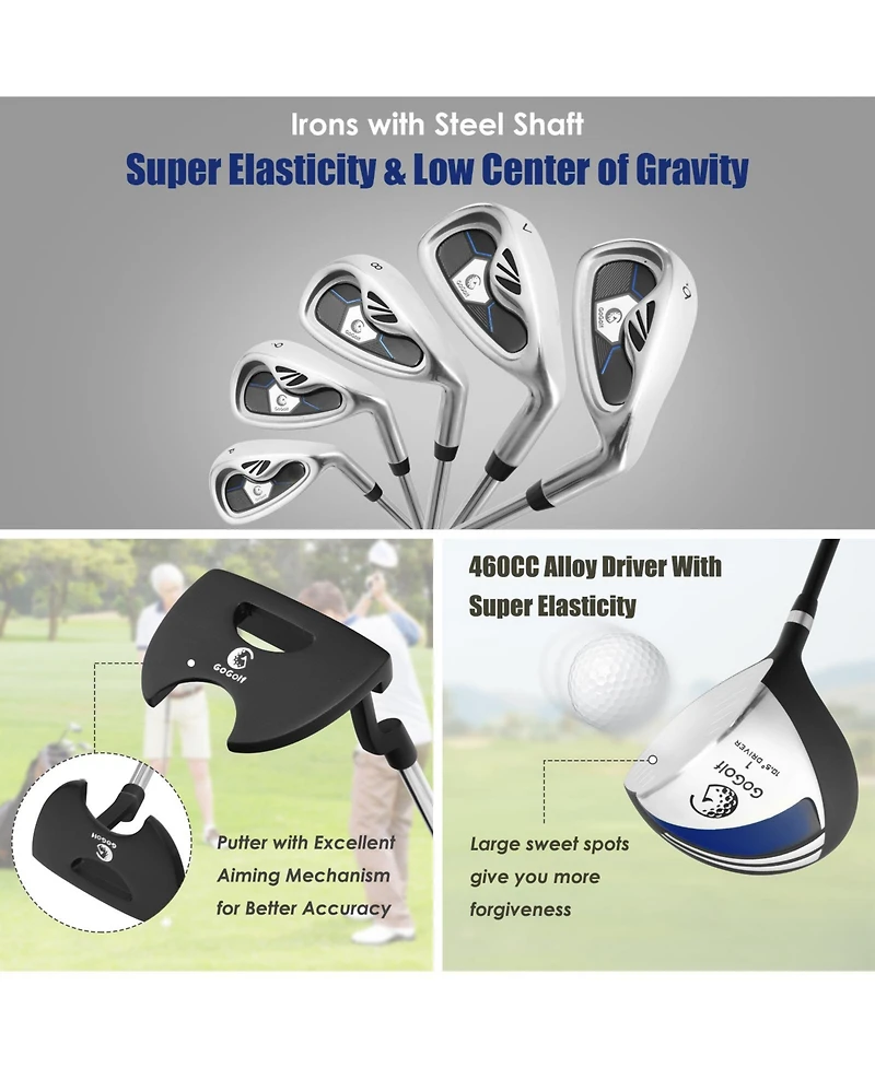 Men s Profile Complete Golf Club Package Set Includes 10 Pieces