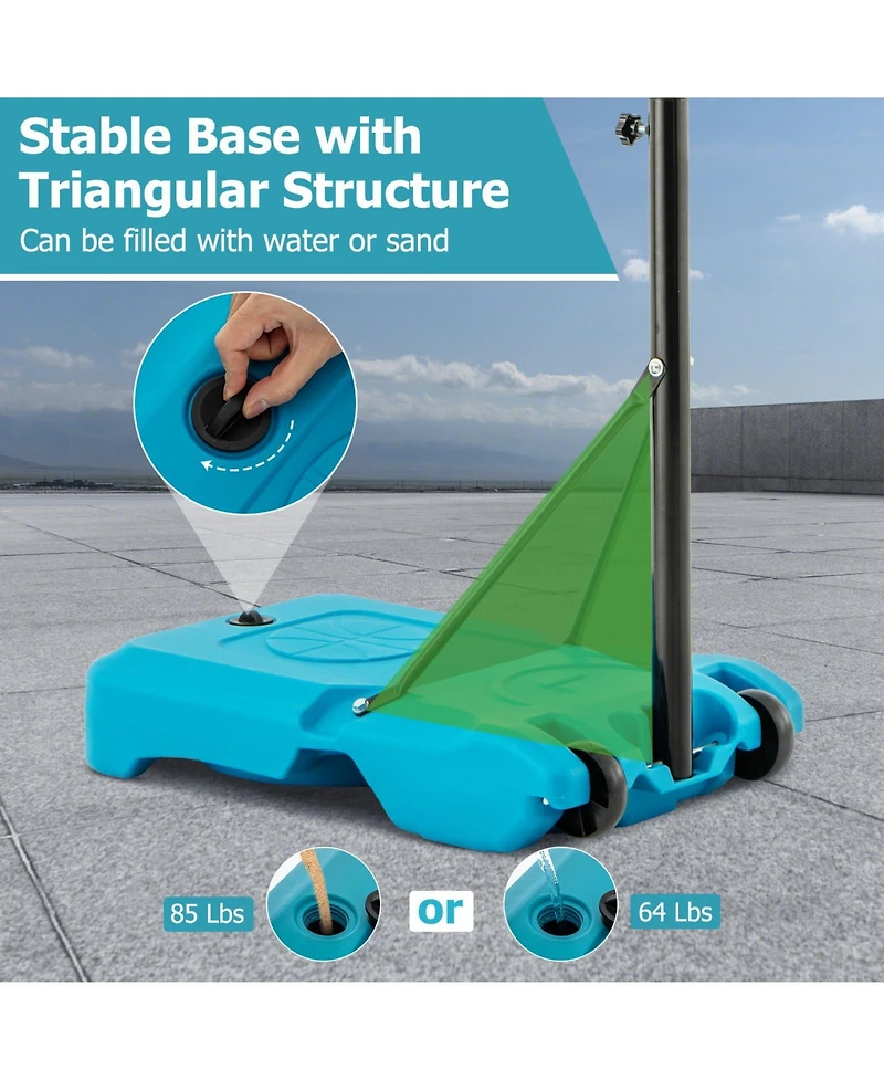 3.8-4.4 Feet Height Adjustable Pool Basketball Hoop for Kids Teens and Adults