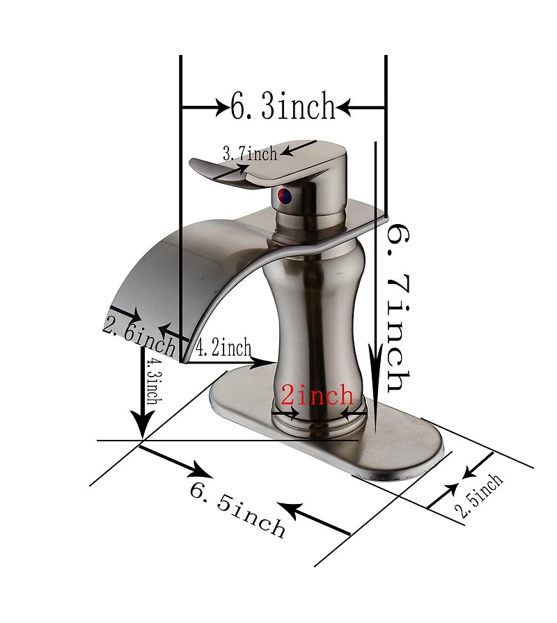 Waterfall Single Hole Single-Handle Low-Arc Bathroom Faucet With Pop-up Drain Assembly in Brushed Nickel