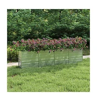 Garden Raised Bed 126"x15.7"x30.3" Galvanized Steel Silver