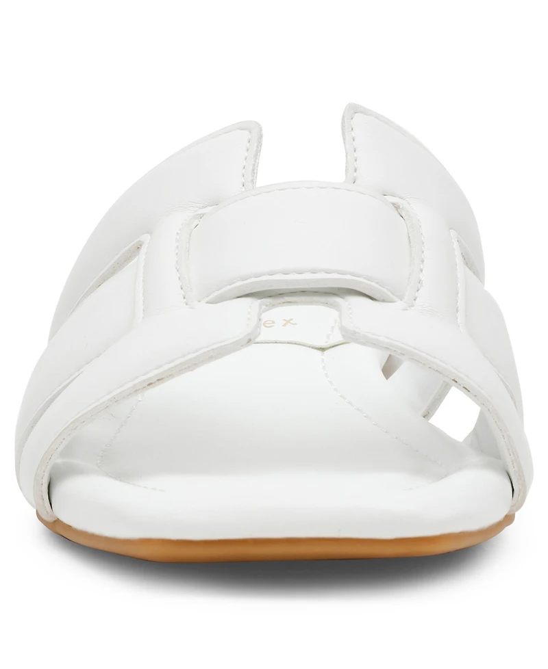 Anne Klein Women's Loyal Square Toe Slide Flat Sandals
