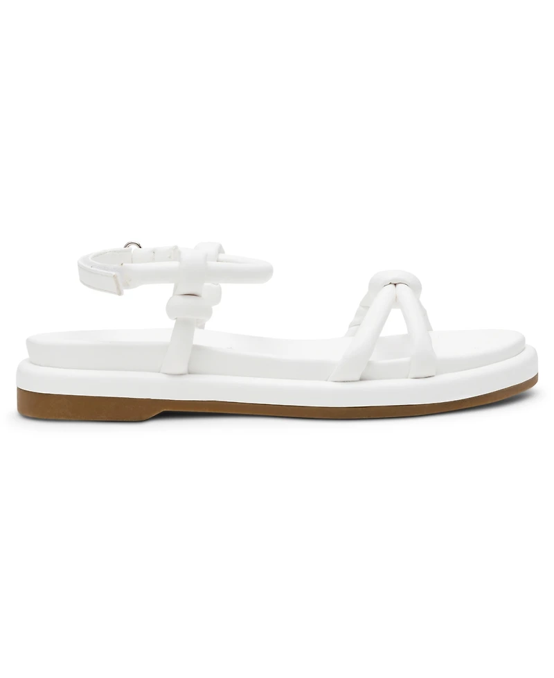 Anne Klein Women's Elisabeth Ankle Strap Footbed Flat Sandals