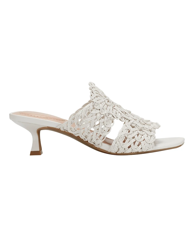 Bandolino Women's Melvana Woven Kitten Heel Sandals