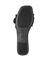 Bandolino Women's Silla Scallop Buckle Flat Slide Sandals