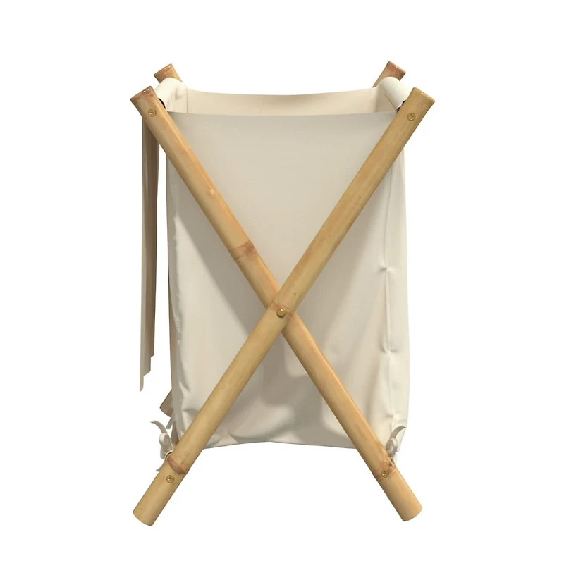Laundry Basket Cream White 17.7"x21.7"x25" Bamboo