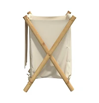 Laundry Basket Cream White 17.7"x21.7"x25" Bamboo