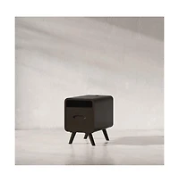 Marlowe Mid-Century Modern Usb Charging Curved Chairside End Table