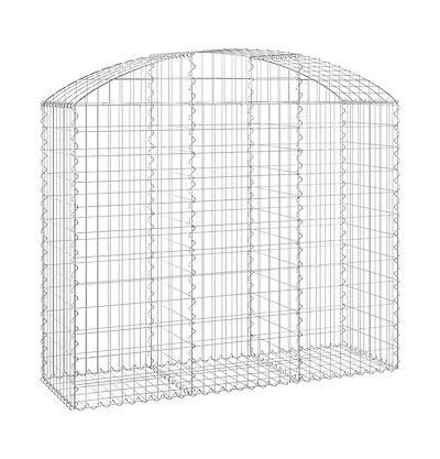 Arched Gabion Basket 59.1"x19.7"x47.2"/55.1" Galvanized Iron