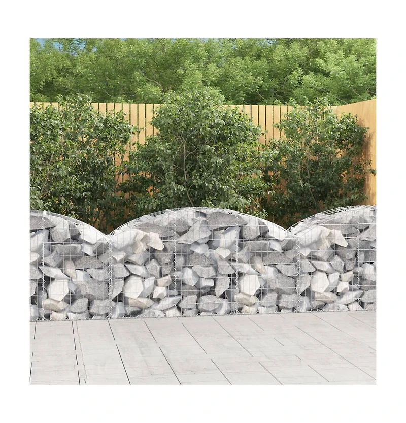 Arched Gabion Basket 59.1"x19.7"x23.6"/31.5" Galvanized Iron