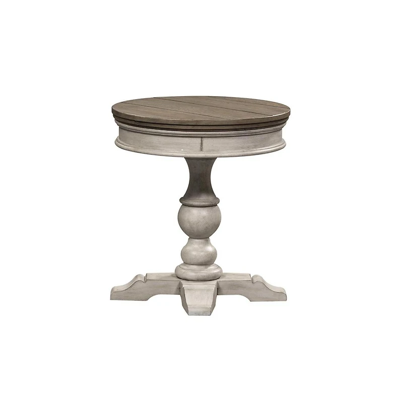 Round Pedestal Chair Side Table