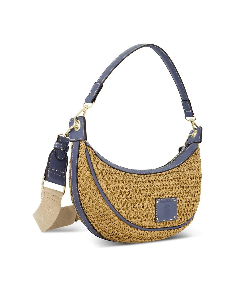 Tommy Bahama Raffia Crescent Hobo Bag