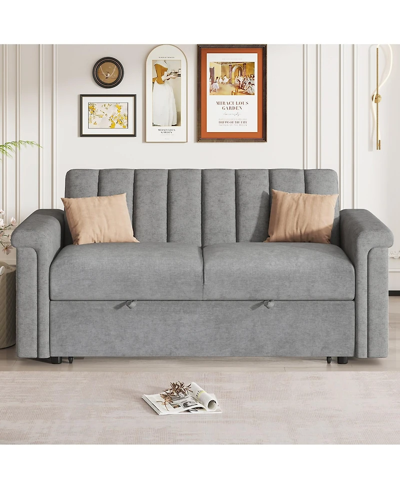 Convertible Soft Cushion Sofa Pull Bed ,for Two People to Sit On