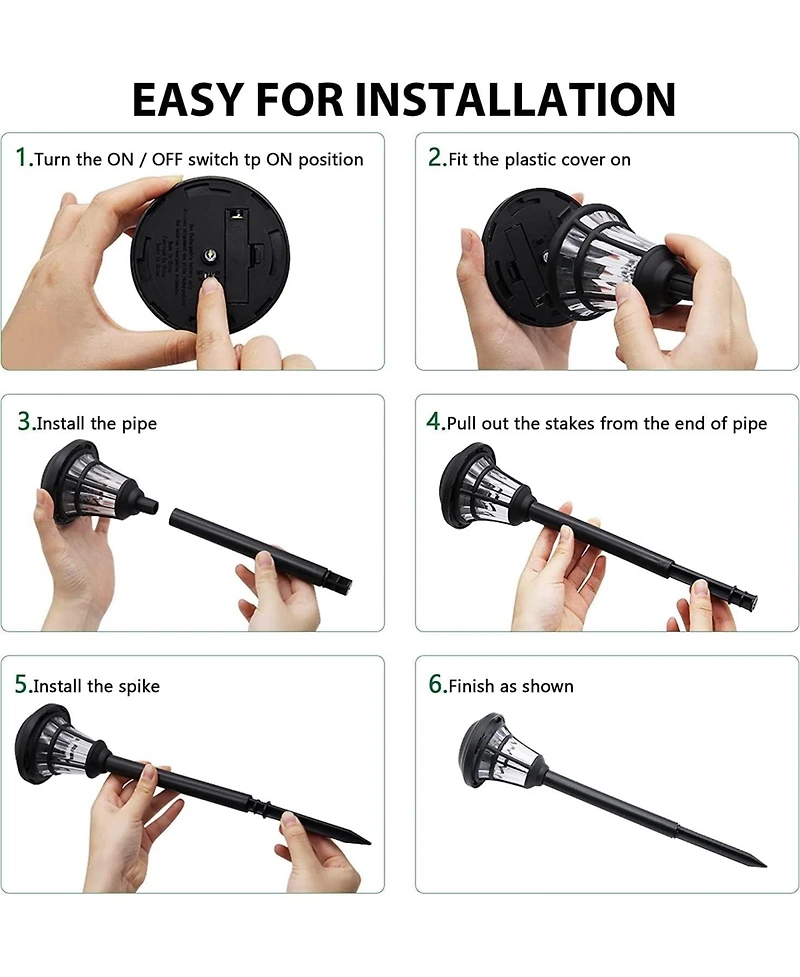 Maggift Solar Garden Path Lights 6-Pack Led Waterproof Outdoor Patio Yard Landscape