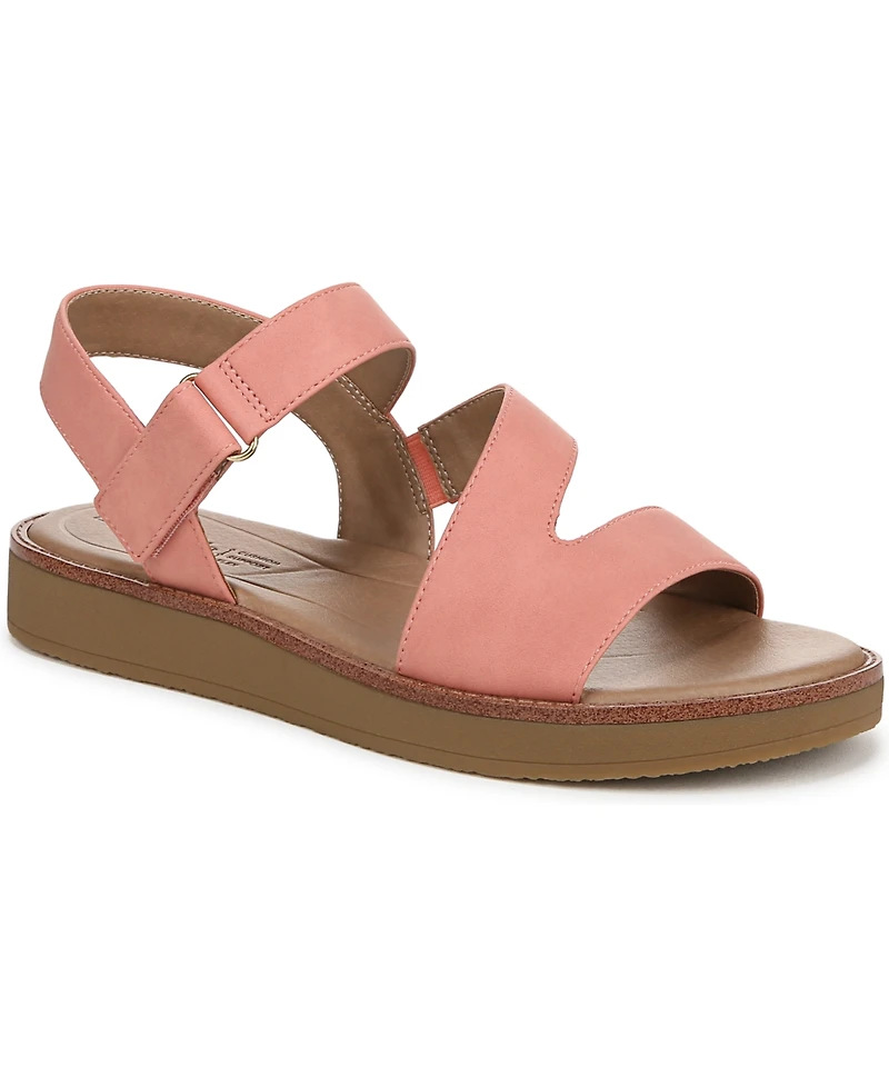 LifeStride Women's Waverly Round Open Toe Strappy Platform Sandals