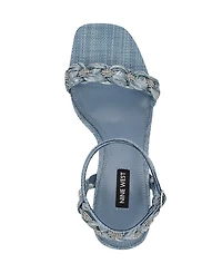 Nine West Women's Nashy Woven Embellished Wedge Sandals