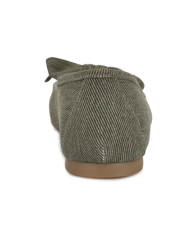 Nine West Women's Veronika Denim Bow Ballet Flats