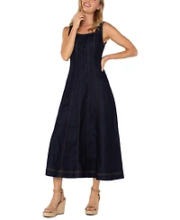 Liverpool Los Angeles Women's Fit Flare Denim Midi Dress