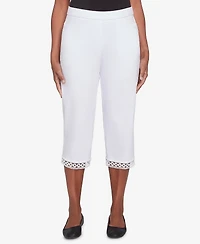 Alfred Dunner Women's Dress Code Comfort Allure Embellished Capri Pants