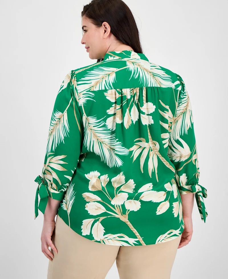 Anne Klein Plus Printed 3/4-Sleeve Top