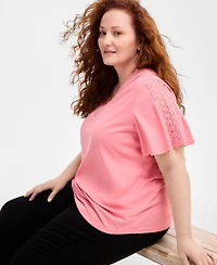 Style & Co Plus V-Neck Top, Exclusively at Macy's