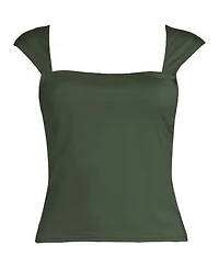 Lands' End Plus Square Neck Underwire Tankini Top