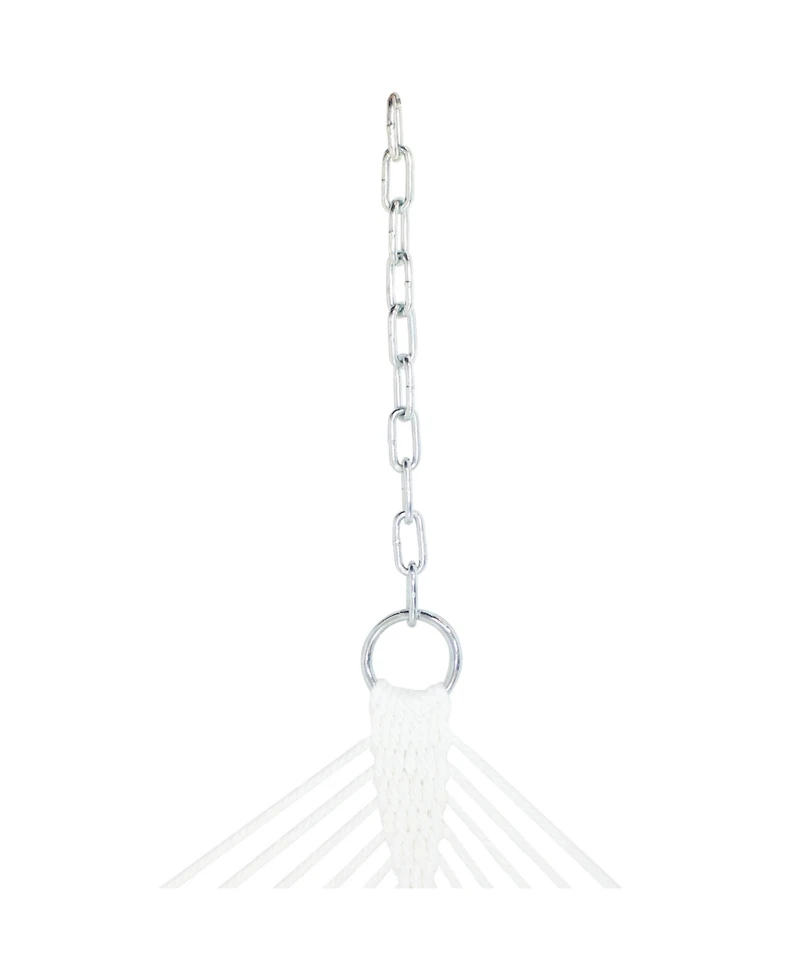 Outdoor 2-Person Quilted Fabric Hammock with Spreader Bars and Freestanding Stand