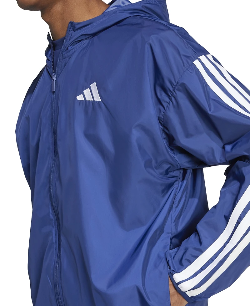 adidas Men's Essential Three-Stripes Woven Windbreaker