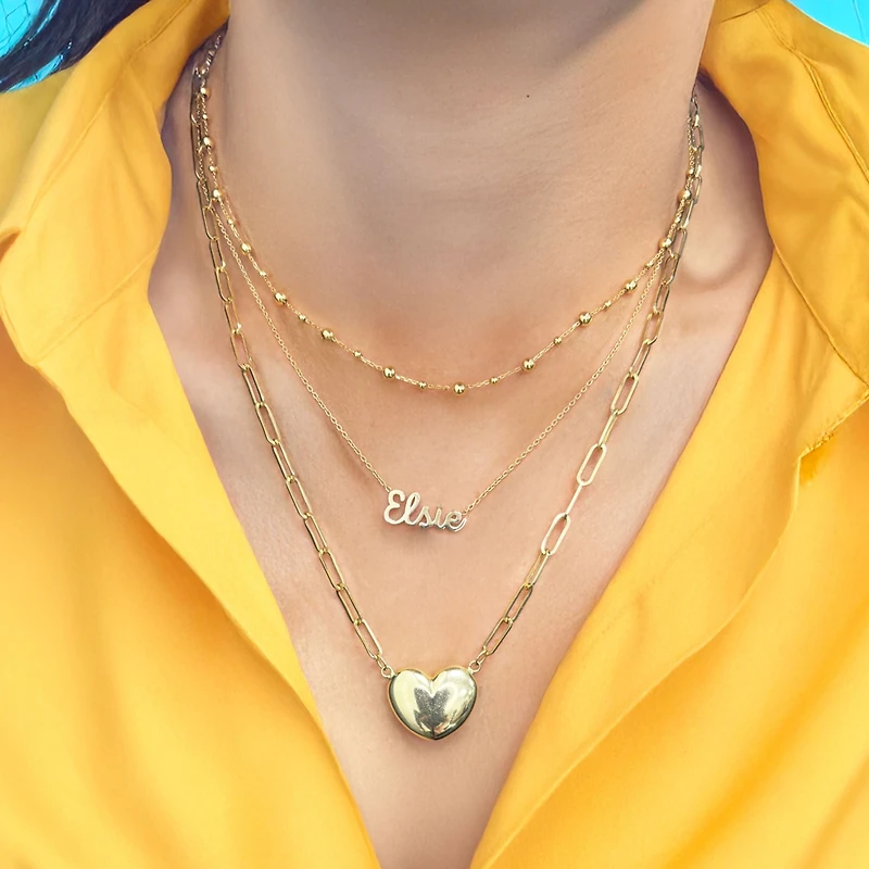 The Lovery Gold Bead Station Chain Necklace