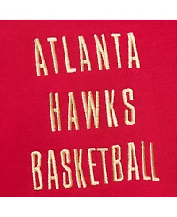 Mitchell & Ness Men's Red Atlanta Hawks Team Og 2.0 Vintage Logo Fleece Pullover Hoodie