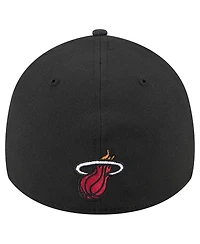 New Era Men's Black Miami Heat Sport Night 39THIRTY Flex Hat