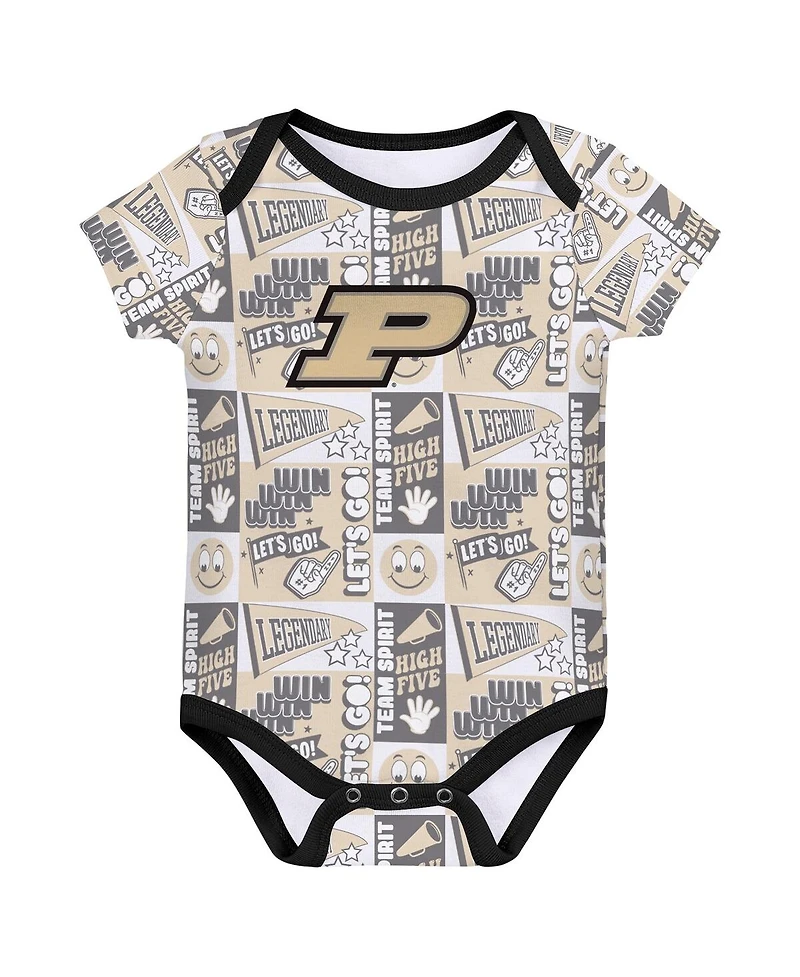 Outerstuff Newborn Black Purdue Boilermakers Sunday Comics 3-Pack Bodysuit Set