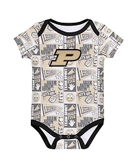 Outerstuff Newborn Black Purdue Boilermakers Sunday Comics 3-Pack Bodysuit Set