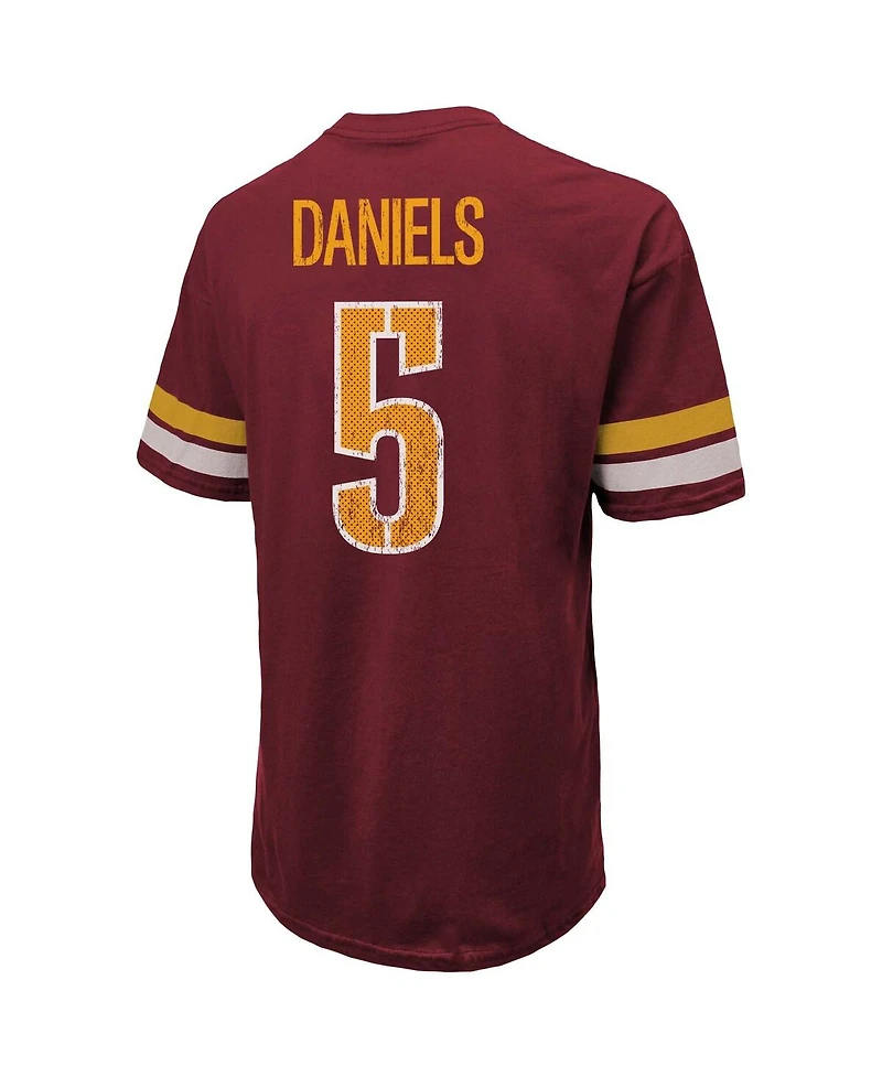 Majestic Men's Jayden Daniels Burgundy Washington Commanders Name Number Oversize Fit T-Shirt