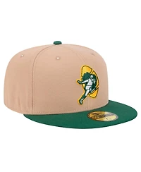 New Era Men's Tan/Green Bay Packers Throwback Logo Main 59FIFTY Fitted Hat