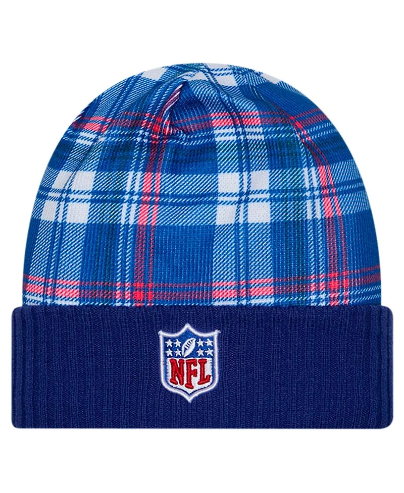 New Era Men's Royal New York Giants Sideline Statement Cuffed Knit Hat
