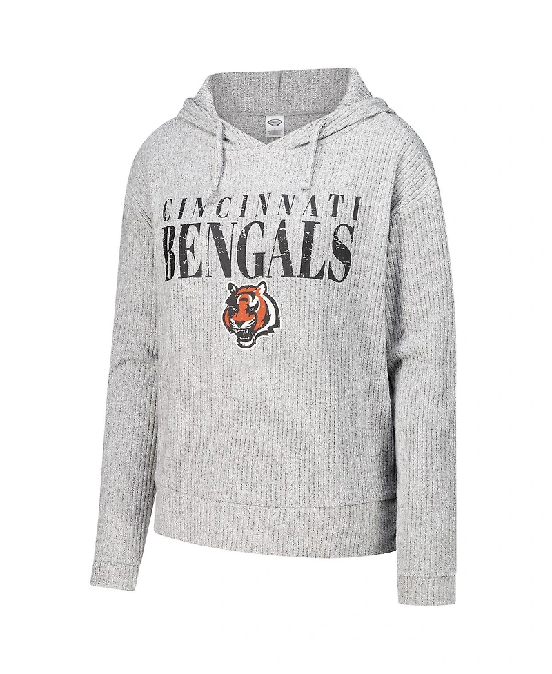 Concepts Sport Women's Gray Cincinnati Bengals Juniper Long Sleeve Hoodie T-Shirt Shorts Set