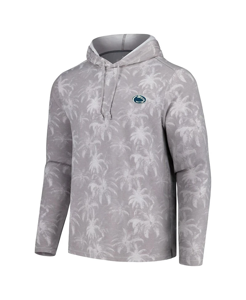 Tommy Bahama Men's Gray Penn State Nittany Lions Palm Frenzy Hoodie Long Sleeve T-Shirt