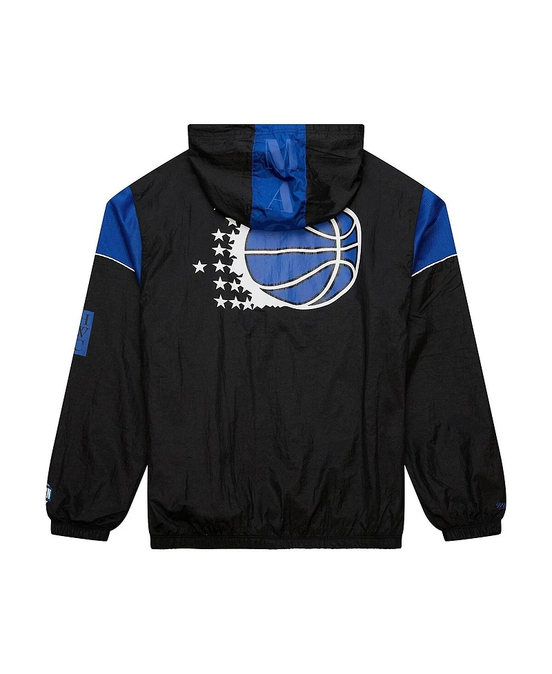 Mitchell & Ness Men's and Women's Black Orlando Magic Hardwood Classics Team Og 3.0 Anorak Half-Zip Windbreaker Jacket