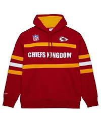 Mitchell & Ness Men's Red Kansas City Chiefs Vintage Logo Head Coach Fleece Pullover Hoodie