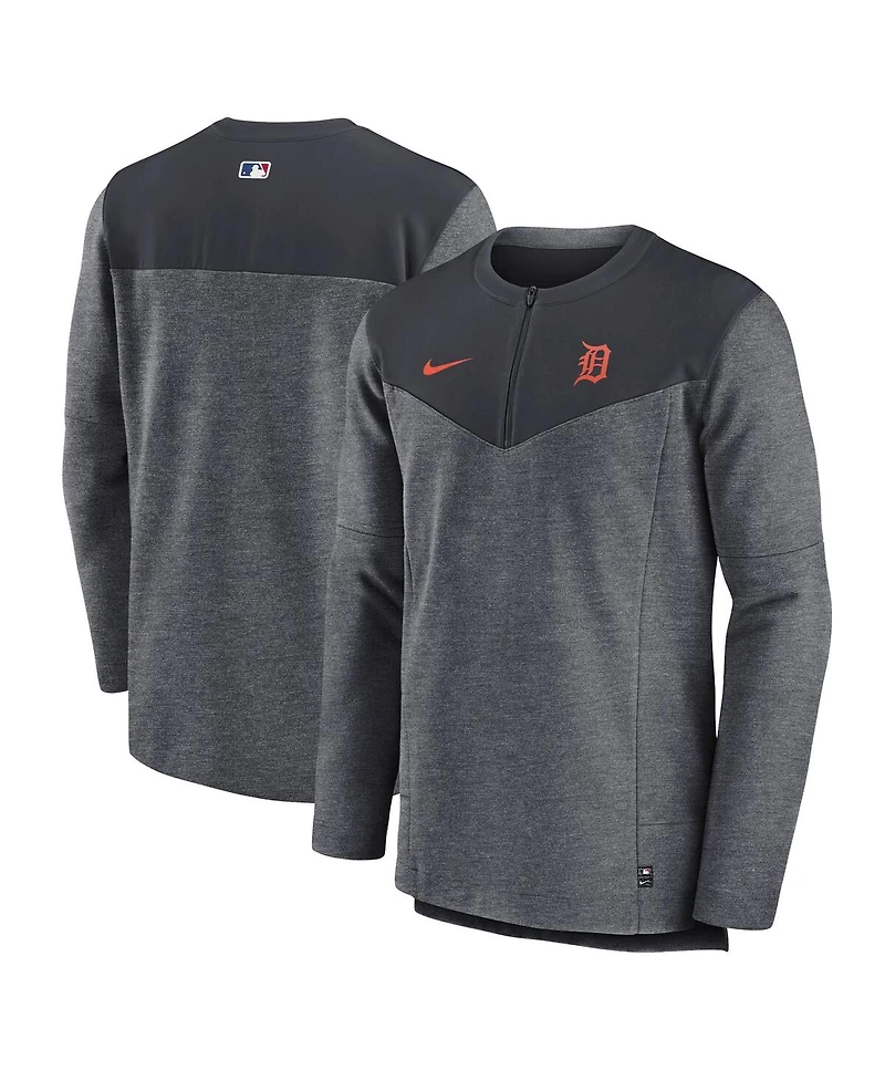Nike Men's Navy Detroit Tigers Authentic Collection Game Time Performance Half-Zip Top